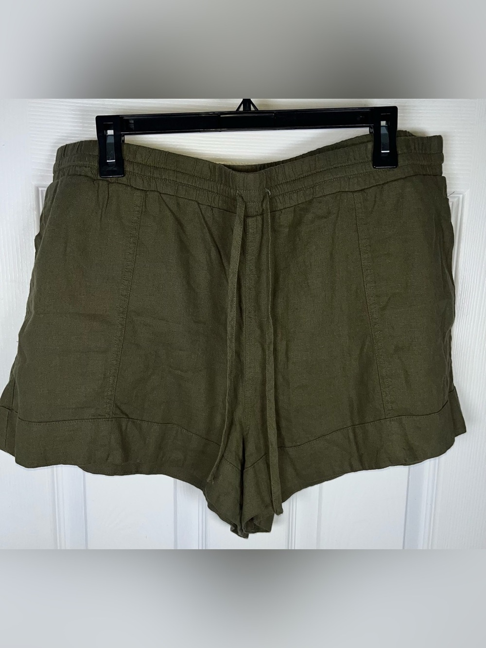 Universal Thread Shorts Women’s Large Green Linen Blend Casual Coastal Beachy